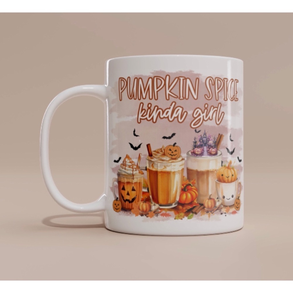 Pumpkin Spice Kinda Girl Fall Halloween Pumpkin Latte Inspired Coffee Mug 15oz